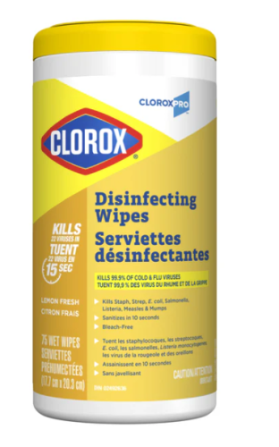 Clorox Commercial Solutions Disinfecting and Cleaning Wipes - Lemon Scent - 75 Pack