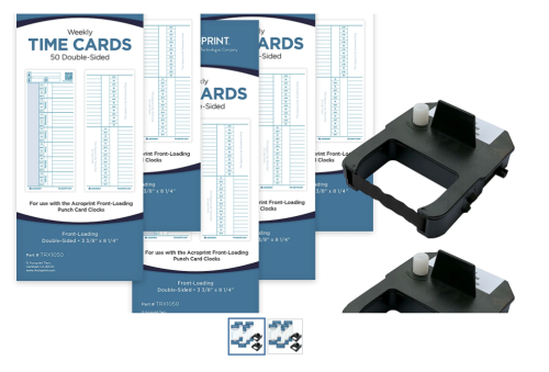 Acroprint ES700/ES900 2 Ribbons & 250 Cards- Accessory Pack (01-0296-000) (2PK)