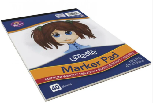 Marker Pad White 9X12 Art 1St