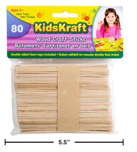 KD.Kr. 80-pc. Wdn. Craft Sticks, pbh