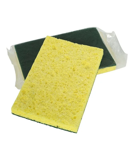 Globe Heavy Duty Cellulose Scrub Sponge - 0.7" (17.8 mm) Height x 4" (101.6 mm) Width x 6.2" (157.5 mm) Length - 1 Each - Cellulose - Yellow, Green