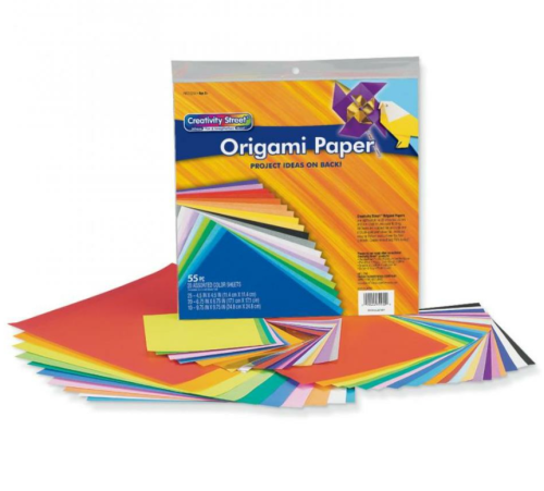 Creativity Street Origami Paper, Assorted Colors, up to 9-3/4" x 9-3/4", 55 Sheets