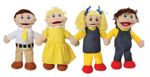Caucasian Family Puppet Set