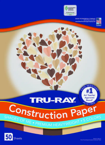 Tru-Ray® Construction Paper Shades of Me Assortment, 9" x 12", 50 sheets