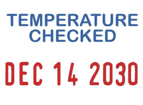 Trodat 4850 Self-Inking Date Stamp - Temp Checked - Message/Date Stamp - "Temp Checked" - Blue, Red - Recycled