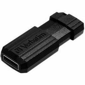 Verbatim 32GB Pinstripe USB Flash Drive - Black - 32 GB - USB 2.0 Type A - Black - Lifetime Warranty - 1 Each