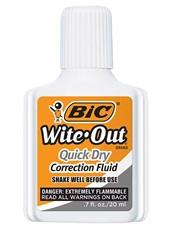 BIC Wite-Out Plus Correction Fluid - Foam Brush Applicator - 20 mL - White - 1 Each