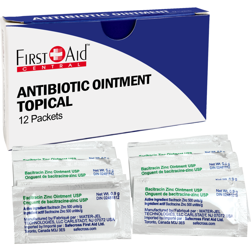 First Aid Central Antibiotic OintmentBacitracin Zinc Pouches 12/pkg