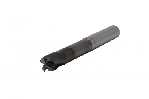 12 mm x 12 mm x 12 mm x 100 mm 4FL Radius CVD Diamond End Mill 1.58 mm Radius 50 mm Reach