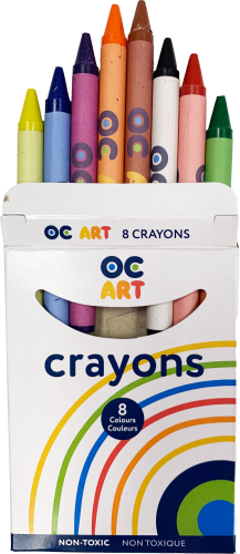 CRAYONS OC ASSORTED COLOURS 8/BOX