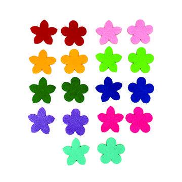 FELT, ACRYLIC SELF-ADHESIVE FLOWER STICKERS 50/PKG