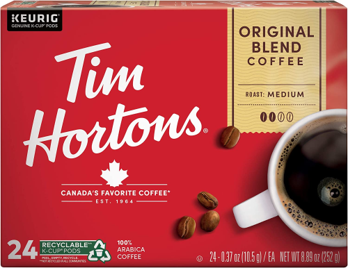 COFFEE K-CUPS - TIM HORTONS 24/BOX - ORIGINAL BLEND