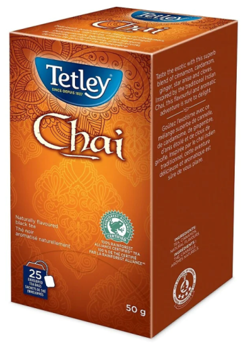 BLACK TEA - TETLEY 25/BOX -CHAI