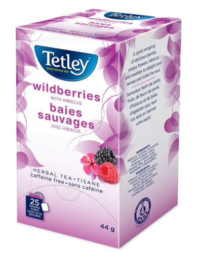 HERBAL TEA - TETLEY 25/BOX - WILDBERRIES WITH HIBISCUS