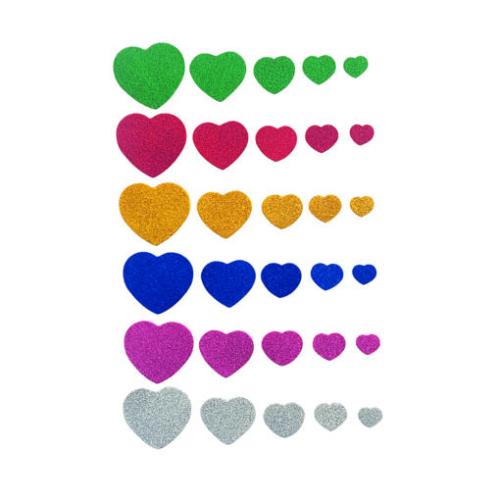 FOAM GLITTER HEARTS CLASSPACK 144/BAG