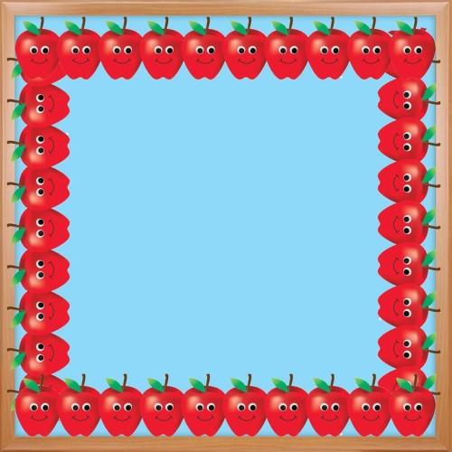 DECORATIVE DIE-CUT BORDERS - HAPPY APPLES 3" x 3' 12/PKG