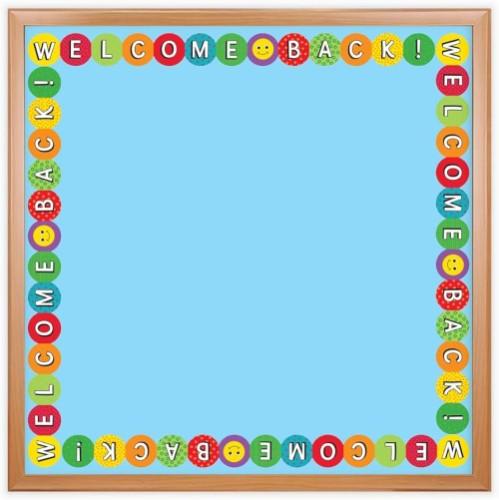 DECORATIVE DIE-CUT BORDERS - WELCOME BACK 3" x 3' 12/PKG