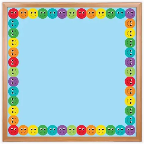 DECORATIVE DIE-CUT BORDERS - SMILEY FACES 3" x 3' 12/PKG