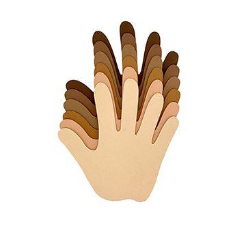 FOAM MULTICULTURAL HANDS 6/BAG
