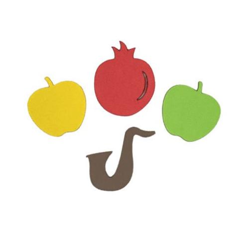FOAM SELF-ADHESIVE ROSH HASHANAH SHAPES 35/BAG