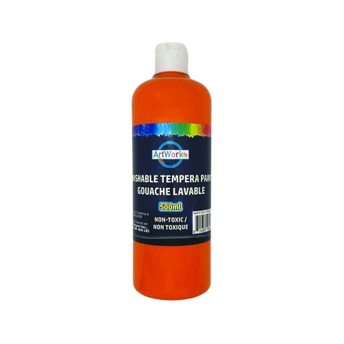 TEMPERA WASHABLE PAINT 17oz (500ml) ORANGE