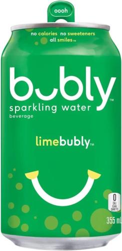 SPARKLING WATER, BUBLY, LIME, 355mL, 12/CASE