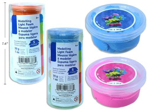 MODELING LIGHT FOAM TUB WITH 5 ASSORTED COLOURS