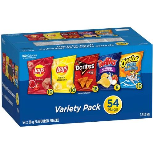 FRITO-LAY LUNCH VARIETY CHIPS, 54 x 28g