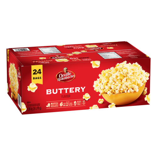 ORVILLE REDENBACKER'S GOURMET BUTTERY POPCORN, 24 x 99g