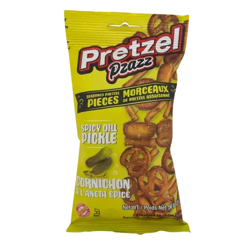 PRETZEL PZAZZ SPICY DILL PICKLE, 12 x 56g