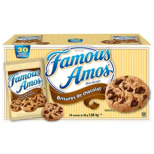 FAMOUS AMOS CHOCOLATE CHIP BITE SIZED COOKIES 30/BOX