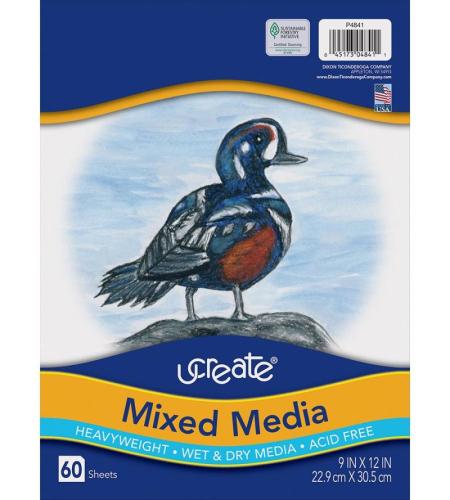 MIXED MEDIA ART ULTRA HEAVYWEIGHT PAPER 9" x 12" 60/PKG