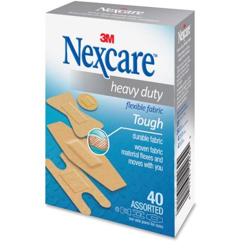NEXCARE HEAVY-DUTY FABRIC BANDAGES - ASSORTED SIZES 40/PKG
