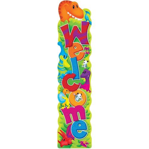 BANNER - VERTICAL DINO-MITE PALS "WELCOME"