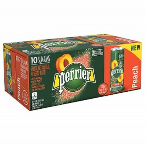 CARBONATED NATURAL SPRING WATER, PERRIER, PEACH 300ml 8/CASE
