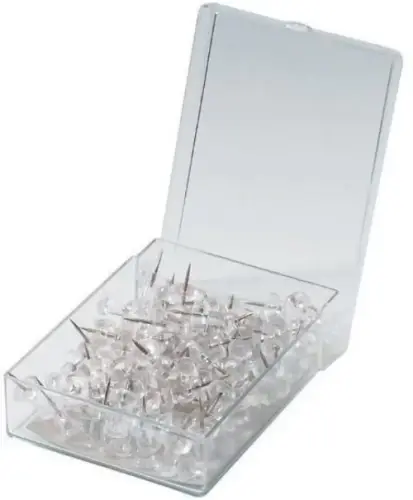 PUSH PINS CLEAR 100/PKG