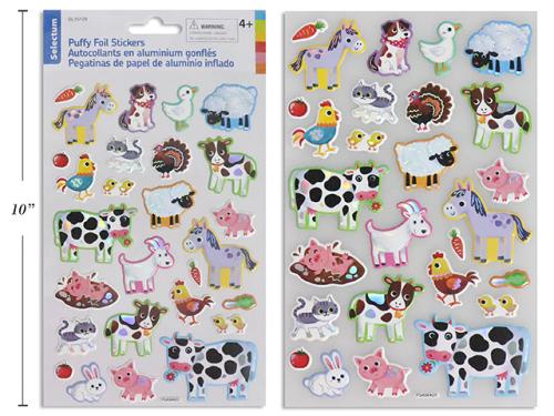 STICKERS, PUFFY FOIL FARM SERIES