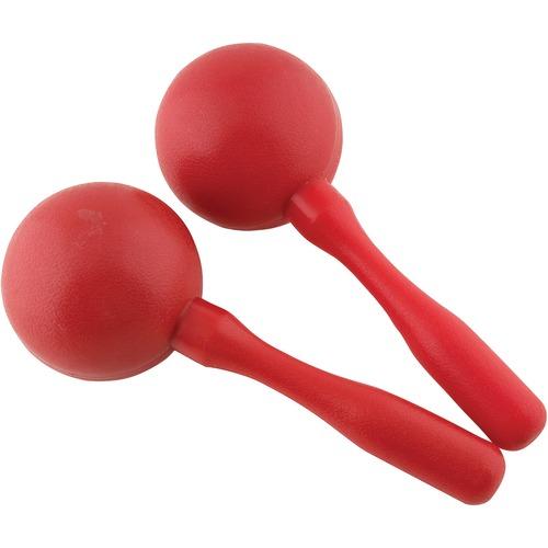PLASTIC MARACAS RED 2/PKG