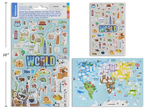 STICKER ACTIVITY SET, WORLD MAP WITH POSTER SHEET