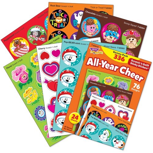 STICKERS, SCENTED ALL YEAR CHEER 336/PKG