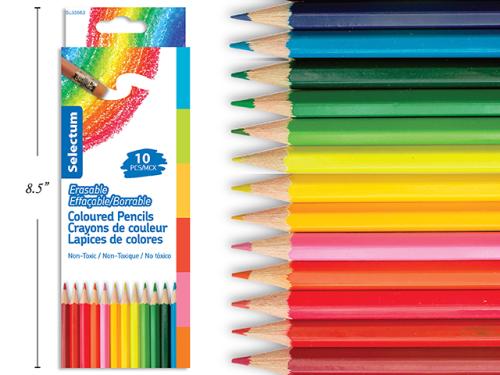 PENCIL CRAYONS ERASEABLE 10/PKG
