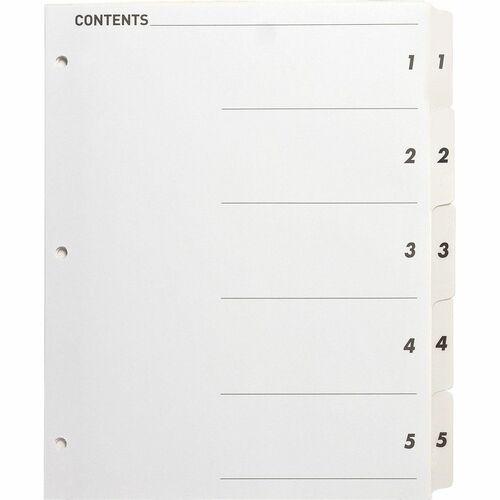 INDEX DIVIDERS WITH TABLE OF CONTENTS 5/PKG
