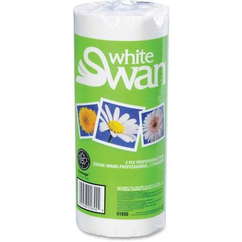 WHITE SWAN PAPER TOWELS 2 PLY 80 SHEETS/ROLL 30 ROLLS/CARTON
