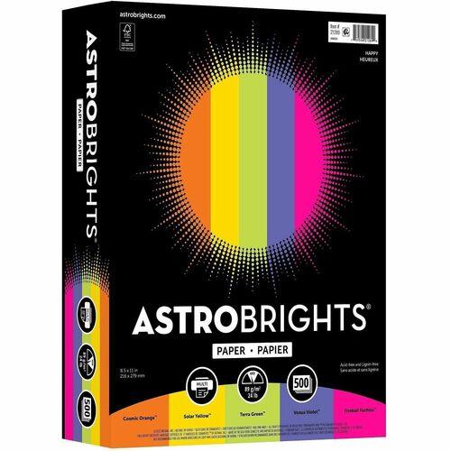 PAPER, ASTROBRIGHTS 24lb 8.5" x 11" 500/PKG "HAPPY"