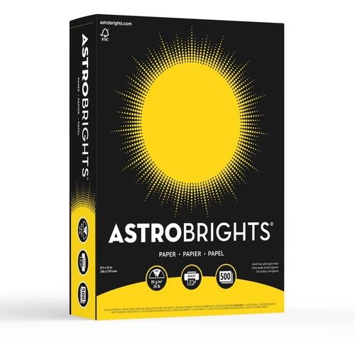 PAPER, ASTROBRIGHTS 24lb 8.5" x 11" 500/PKG SOLAR YELLOW
