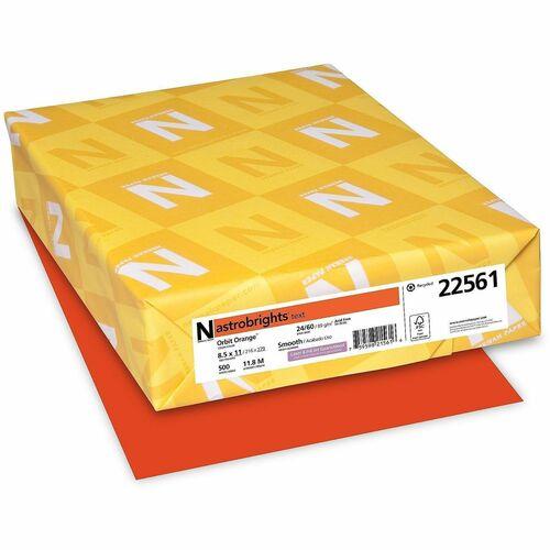 PAPER, ASTROBRIGHTS 24lb 8.5" x 11" 500/PKG ORBIT ORANGE