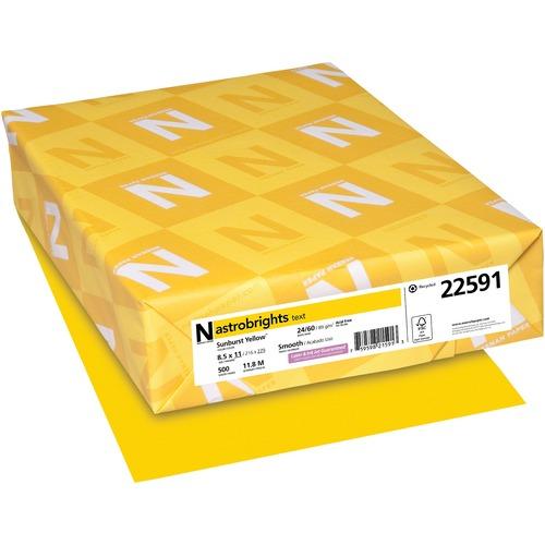 PAPER, ASTROBRIGHTS 24lb 8.5" x 11" 500/PKG SUNBURST YELLOW