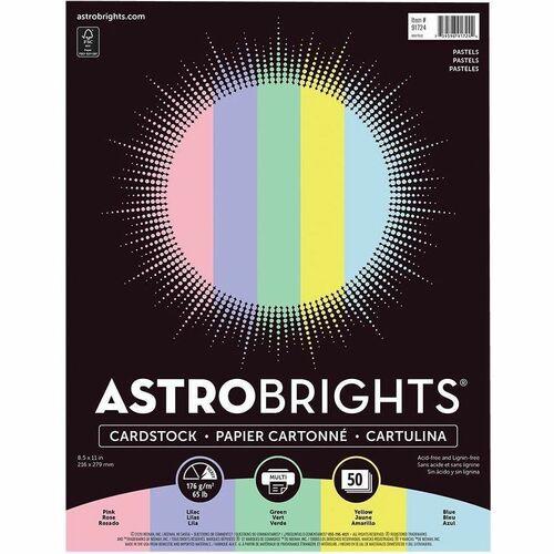 CARDSTOCK, ASTROBRIGHTS 65lb 8.5" x 11" 50/PKG "PASTELS"