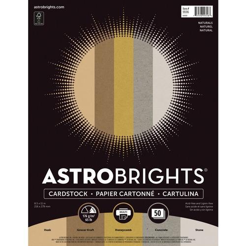 CARDSTOCK, ASTROBRIGHTS 65lb 8.5" x 11" 50/PKG "NATURALS"