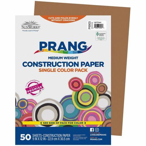 CONSTRUCTION PAPER 9" x 12" LIGHT BROWN 50/PKG